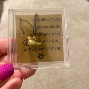 Vintage Michelle Roy Dove Peace Charm Necklace